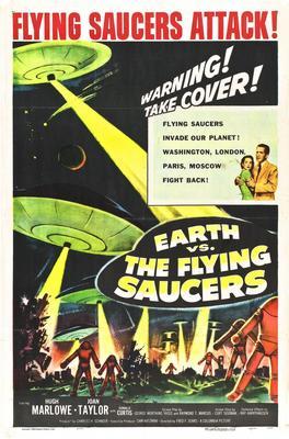 Earth Vs Flying Saucers Metal Movie Poster 8in x 12in
