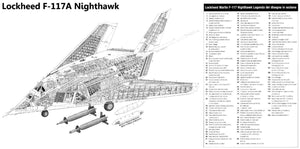 F-117A Nighthawk Cutaway Diagram poster for sale cheap United States USA