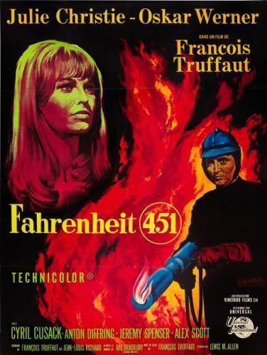 Fahrenheit 451 movie poster Sign 8in x 12in