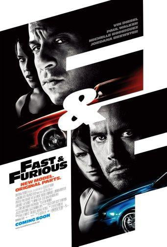 Fast And The Furious movie poster Sign 8in x 12in