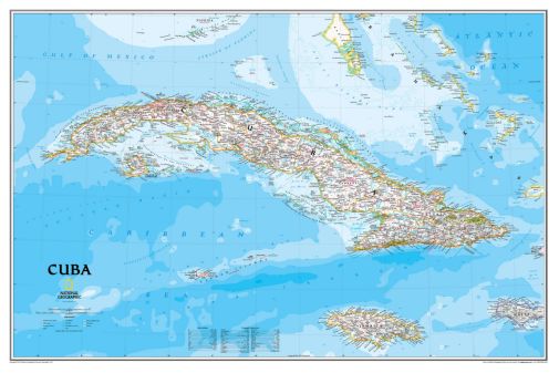 Cuba Map Poster 24in x36in
