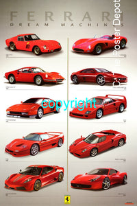 Ferrari Poster Dream Machines Poster On Sale United States