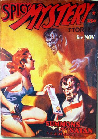 Pulp Fiction Novel Exploitation Art Poster spicy mystery summon satan