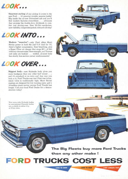 Aviation and Transportation Posters, ford truck ad 1957