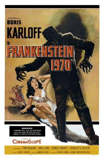 Frankenstein 1970 movie poster Sign 8in x 12in