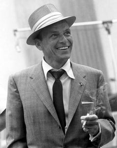 Frank Sinatra Bw Fedora Photo Sign 8in x 12in