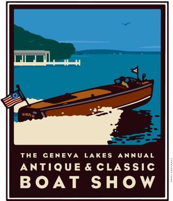 Geneva Boat Show Great Art Metal Print 8in x 12in