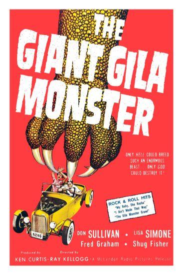 Giant Gila Monster The movie poster Sign 8in x 12in