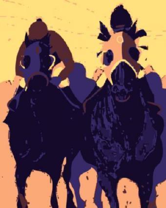 Horse Racing Pop Art Poster 16in x 24in - Fame Collectibles
