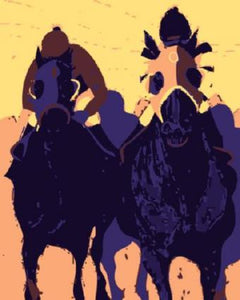 Horse Racing Pop Art 11inx17in Mini Poster #01