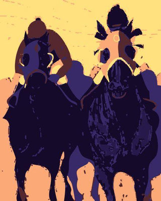 Horse Racing Pop Art Metal Print 8in x 12in