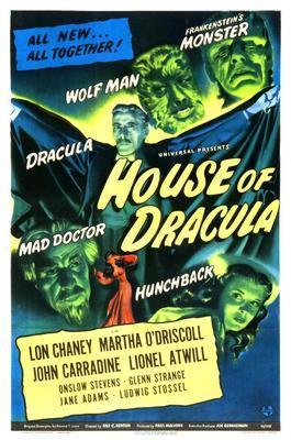 House Of Dracula movie poster Sign 8in x 12in