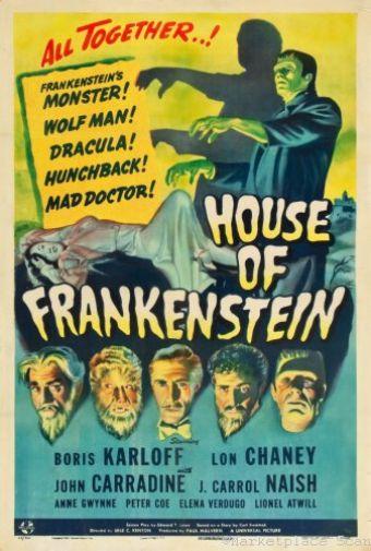 House Of Frankenstein Metal Movie Poster 8in x 12in