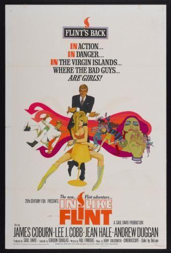 In Like Flint Metal Movie Poster 8in x 12in