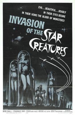 Invasion Of The Star Creatures Metal Movie Poster 8in x 12in