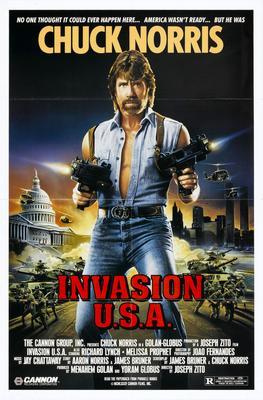 Invasion Usa Chuck Norris Metal Movie Poster 8in x 12in