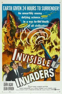 Invisible Invaders movie poster Sign 8in x 12in