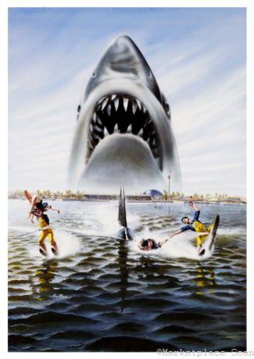 Jaws 3D movie poster Sign 8in x 12in