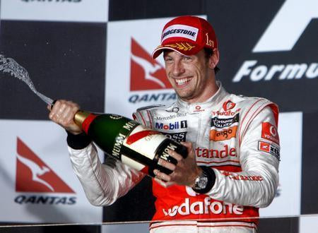 Jenson Button F1 Victory Champagne poster tin sign Wall Art