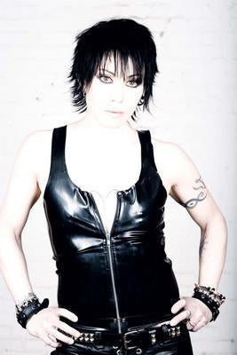 Joan Jett In Leather Metal Print 8in x 12in