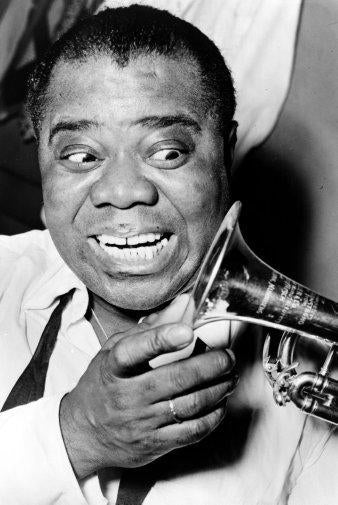 Louis Armstrong Photo Sign 8in x 12in