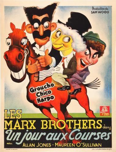 Marx Bros A Day At The Races Belgian movie poster Sign 8in x 12in