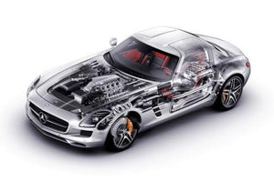 Mercedes Benz Sls Cutaway Photo Sign 8in x 12in