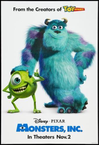 Monsters Inc movie poster Sign 8in x 12in