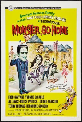 Munster Go Home movie poster Sign 8in x 12in