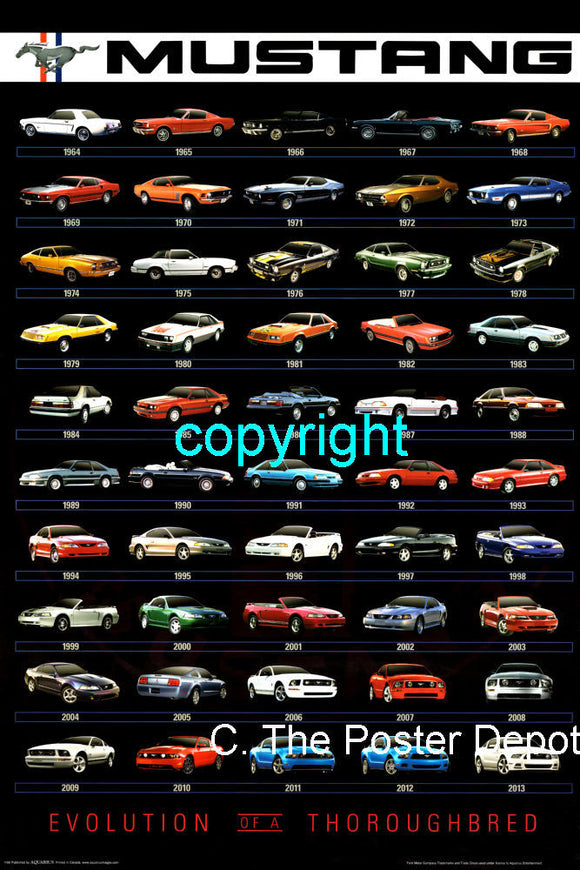 Ford Mustang Evolution  Poster On Sale The Poster Depot