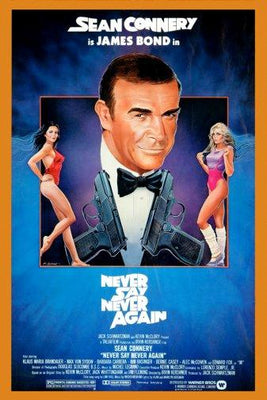 Never Say Never Again Mini Metal Movie Poster 8in x 12in