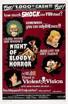 Night Of Bloody Horror Metal Movie Poster 8in x 12in