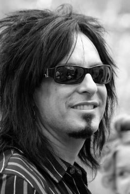 Nikki Sixx Bw Portrait poster tin sign Wall Art