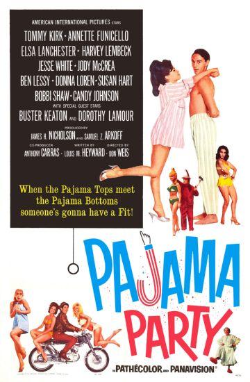 Pajama Party movie poster Sign 8in x 12in