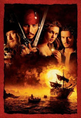 Pirates Of The Caribbean Cast no Text movie poster Metal Print 8in x 12in