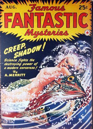 Pulp Fiction Art Famous Fantastic Mysteries Metal Poster Print | The Poster Depot The Poster Depot