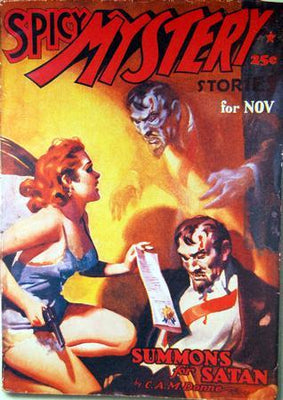 Pulp Fiction Art Spicy Mystery Summon Satan Metal Print 8in x 12in