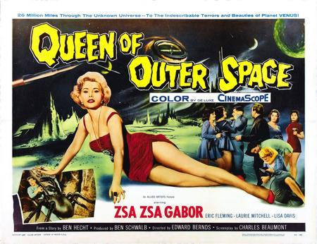 Queen Of Outer Space Art Metal Movie Poster 8in x 12in