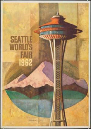 Seattle Worlds Fair 11inx17in Mini Poster #01 1962 Art Repro