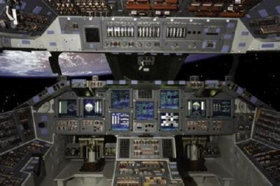 Space Shuttle Cockpit poster tin Metal Print Wall Art
