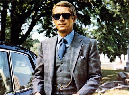Steve Mcqueen Gray Suit Metal Print 8in x 12in The Poster Depot