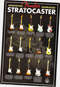 Fender Stratocaster Evolution Electric Guitar Chart poster for sale cheap United States USA