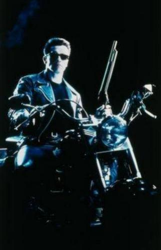 Terminator 2 Motorcycle movie poster Sign 8in x 12in