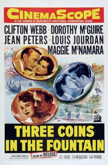 Three Coins In The Fountain movie poster Sign 8in x 12in