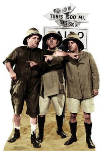 Three Stooges Safari Photo Sign 8in x 12in
