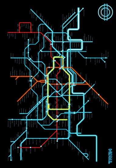 Tron Legacy Movie 11inx17in Mini Poster #A04 Subway Style Map