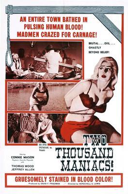 Two Thousand Maniacs movie poster Sign 8in x 12in