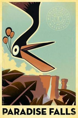 Up 2009 Movie Poster Travel Poster Paradise Falls 24x36 The Poster Depot
