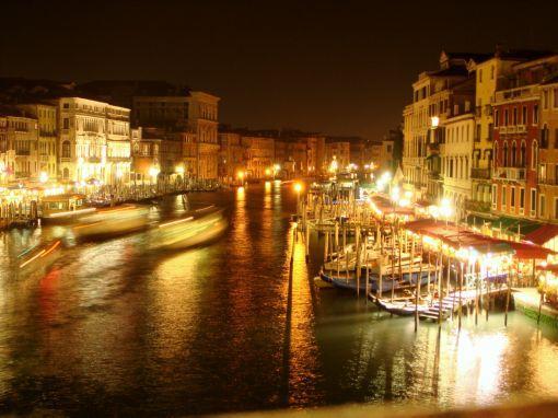 Venice At Night Photo Sign 8in x 12in