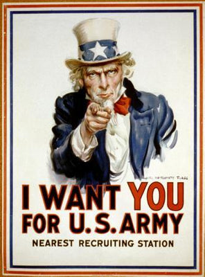 War Propaganda Art Uncle Sam Metal Poster Print 8in x 12in 12"x16" The Poster Depot